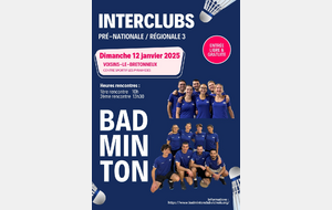 Interclubs des équipes 1 et 2