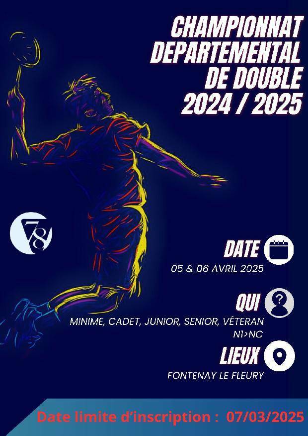 Championnat Départemental de Double Séniors des Yvelines 2024/2025