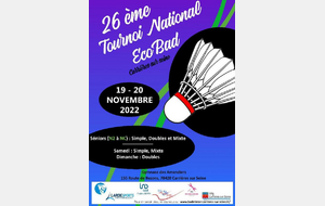 26ème Tournoi National EcoBad de Carrières sur Seine