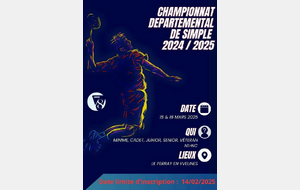 Championnat Départemental de Simple Séniors des Yvelines 2024/2025